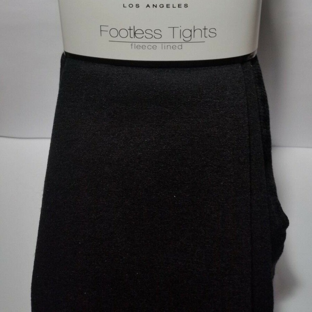 Black Fleece Lined Footless Tights Small Leggings - Picture 8 of 9